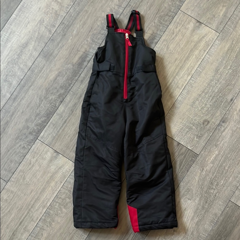 Kids Black and Red Swiss Tech Snow Bib